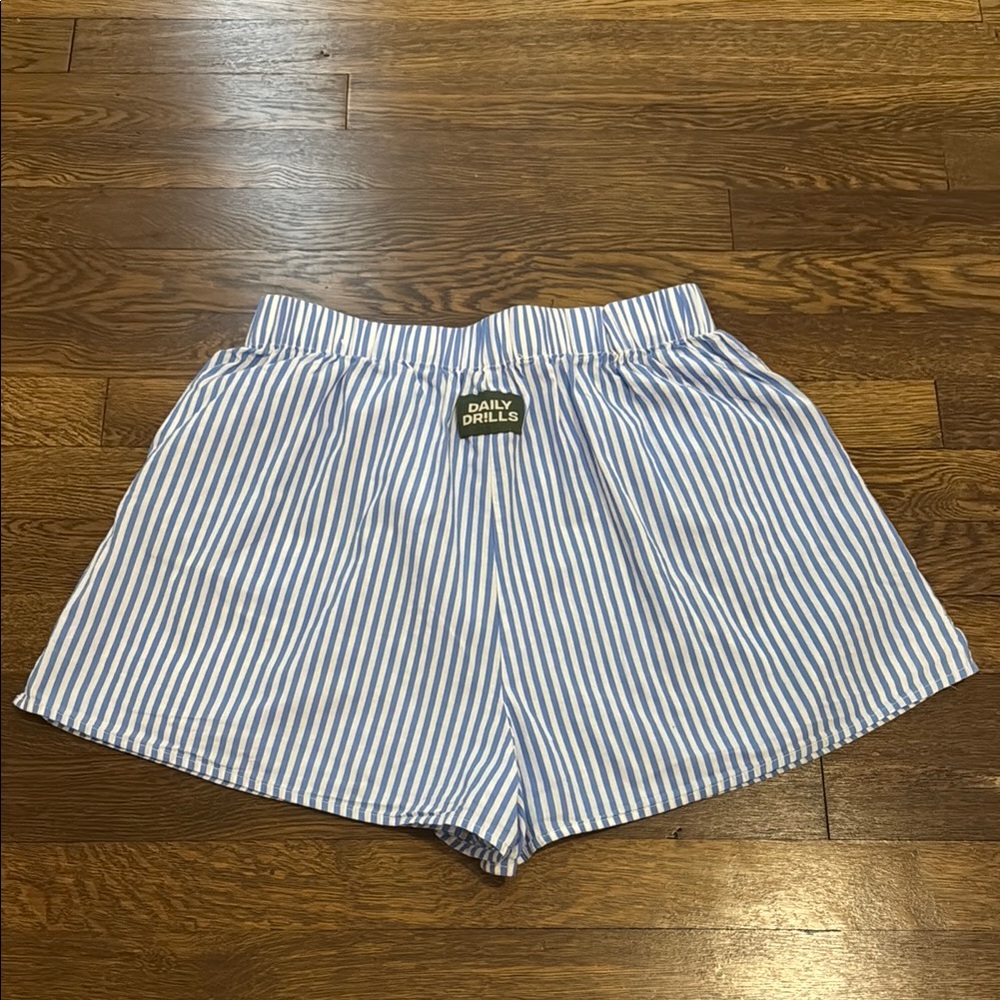 Daily Drills Blue and White Athletic Shorts